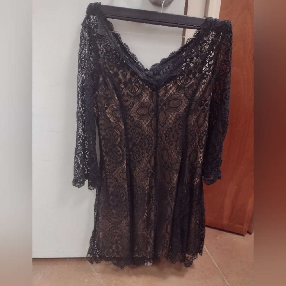 Ryan Michelle black lace cocktail dress